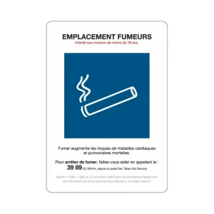 Affiche emplacement fumeur 210×300 « Norme 2007 » GM POLYPRO