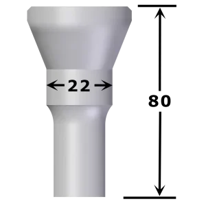 Poinçon oblong n°PVA8 maxi 11,0×22,0 mm